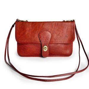 Bonnie Cashin for Coach Twin Clutch Bag RARE Rust Leather Early 70s Shoulder Bag